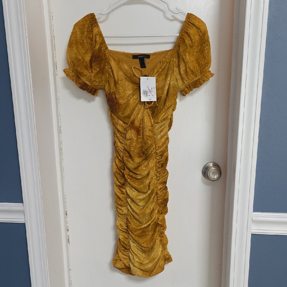Forever 21 Mustard Textured Dress